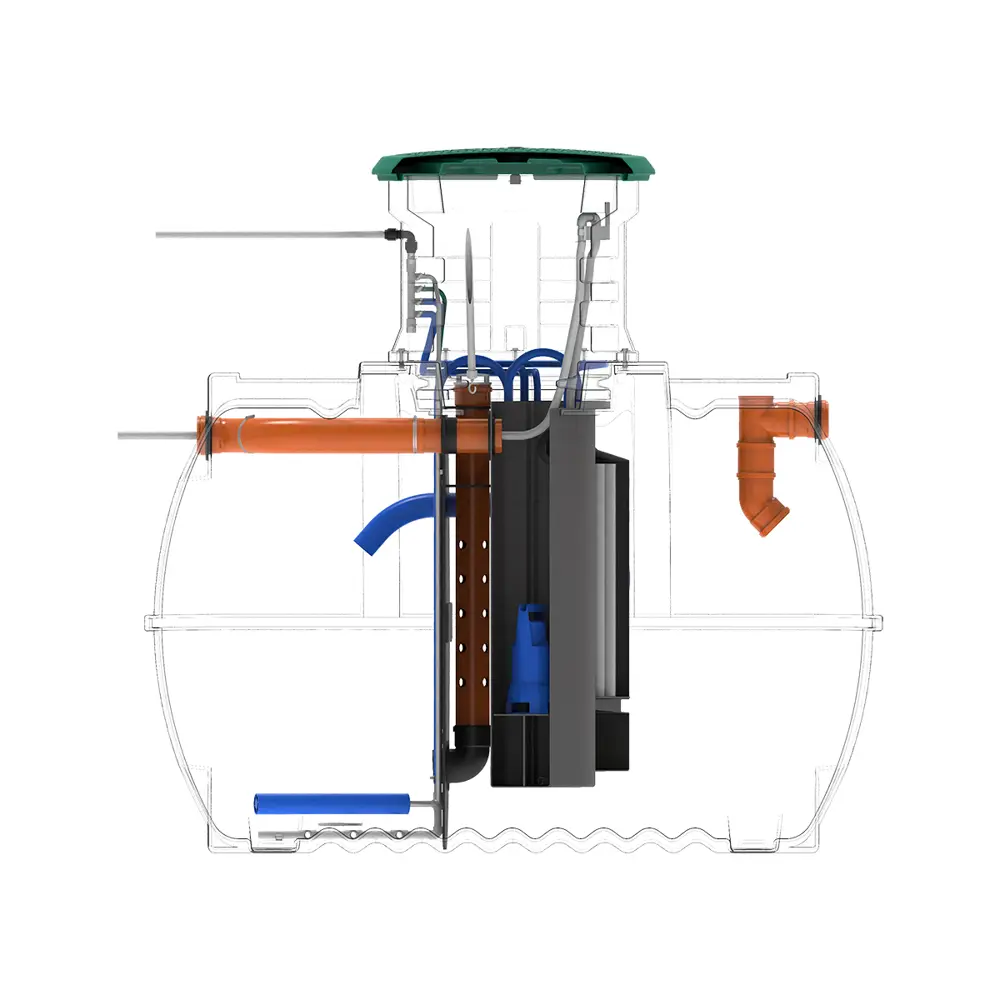 Станция биологической очистки четрыхкамерная Rostok Ground 8 Pro 3500 литров 1600 л/сутки STLM-2121561 - Вид №23