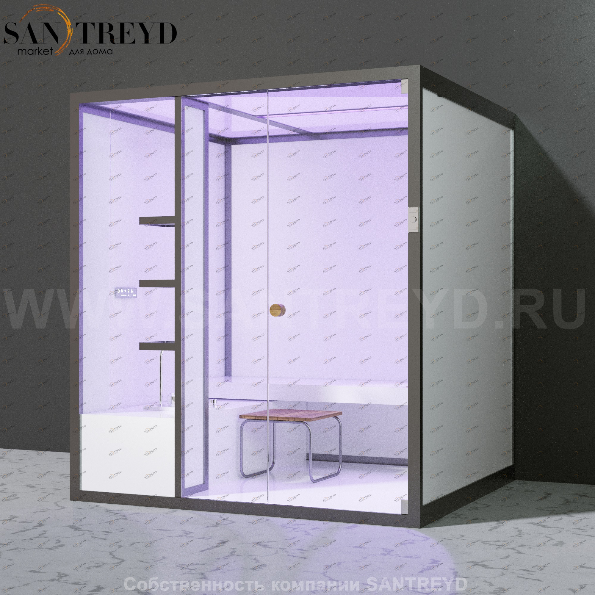 Effegibi BODYLOVE H BL30050004 Хаммам. Установка: к стене. Мощность: 7 кВт макс. Размеры: длина 200 см, ширина 176 см. Отделка: без отделки.