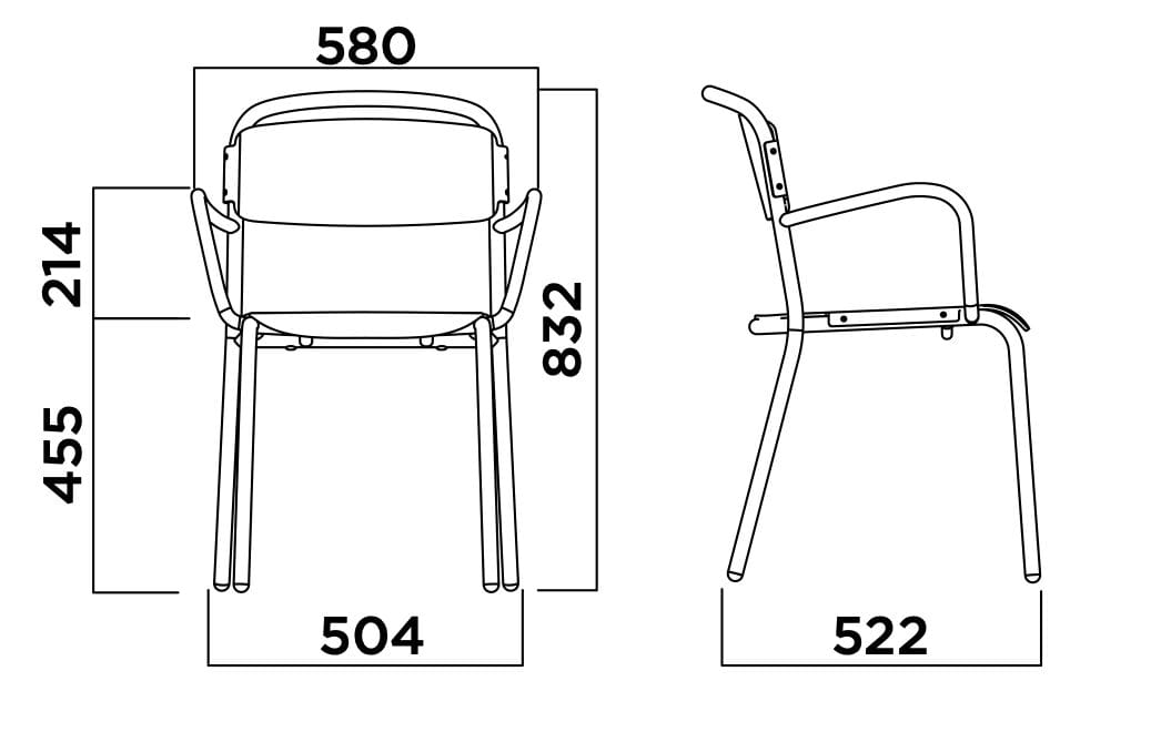 Штабелируемый стул из полипропилена с подлокотниками Infiniti Skol ARCH-00005747 - Вид №5