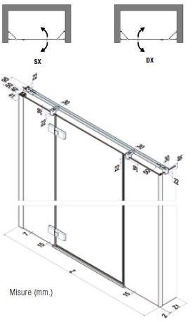 Samo Угловая душевая кабина с неподвижной стенкой для комбинаций Eccelsa sun-id-1394279 - Вид №6