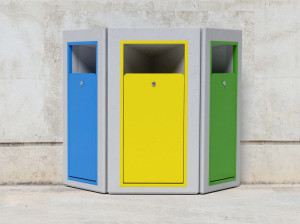 Бетонные стойки для мусора из фиброзного бетона для раздельного сбора