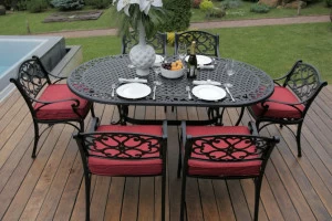 Обеденная группа металлическая черная с красным на 6 персон "Больцано" BESTA FIESTA MELLIFLUOUS 044707 Красный;черный