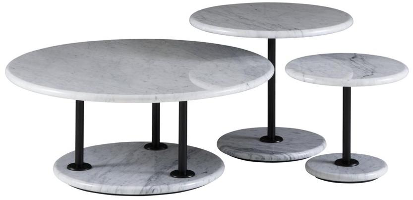 Ligne Roset Низкий круглый мраморный журнальный столик  19960390-19960391  - Вид №1