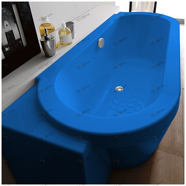 Ванна Gruppo treesse Playa V8181-DX-G голубая овальная угловая пристенная правая VTLV8181DXG