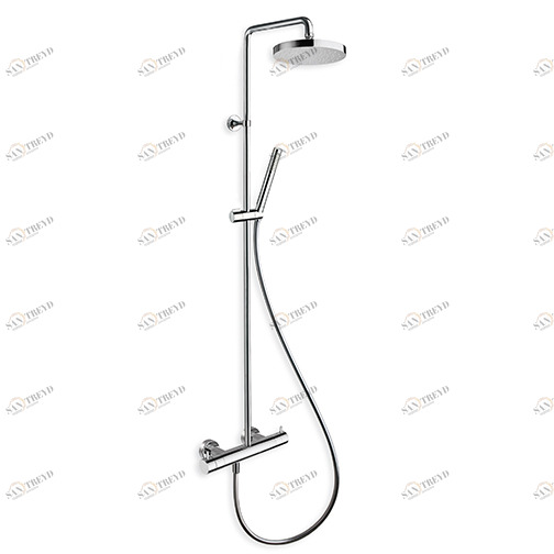 CRITV486 Внешний термостатический смеситель для душа с поворотной стойкой, регулируемым верхним душем с защитой от накипи, ручным душем с защитой от накипи со скользящей штангой и гибким шлангом LONG LIFE Cristina Rubinetterie 
