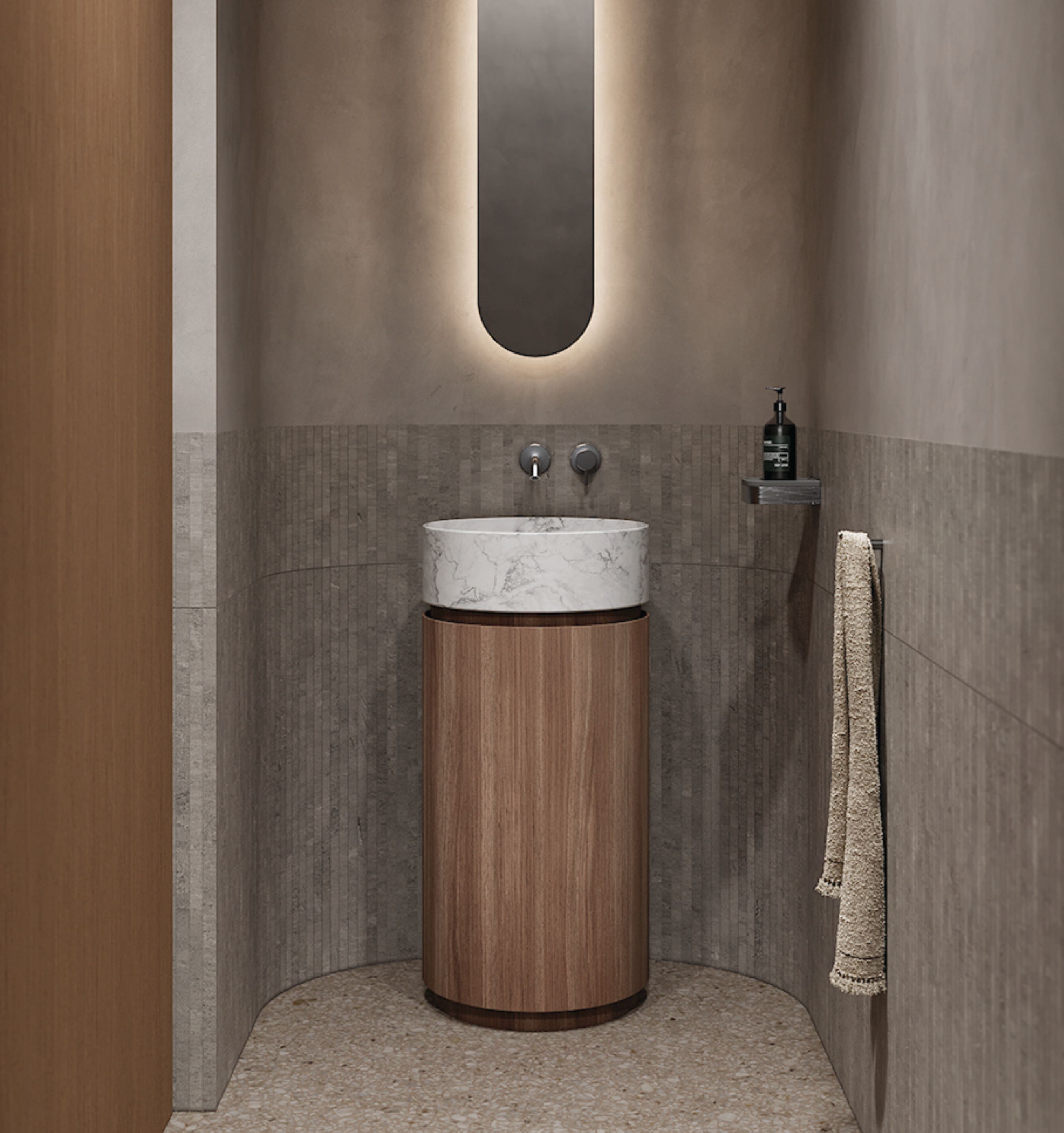 Напольный шкаф для раковины MDF со встроенной раковиной Nic ARCH-00150519 - Вид №2