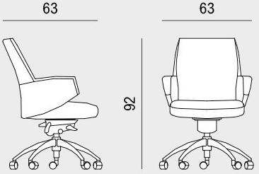 Viganò Офисное кресло из ткани с колесами на козелке Grace sun-id-1440259 - Вид №4