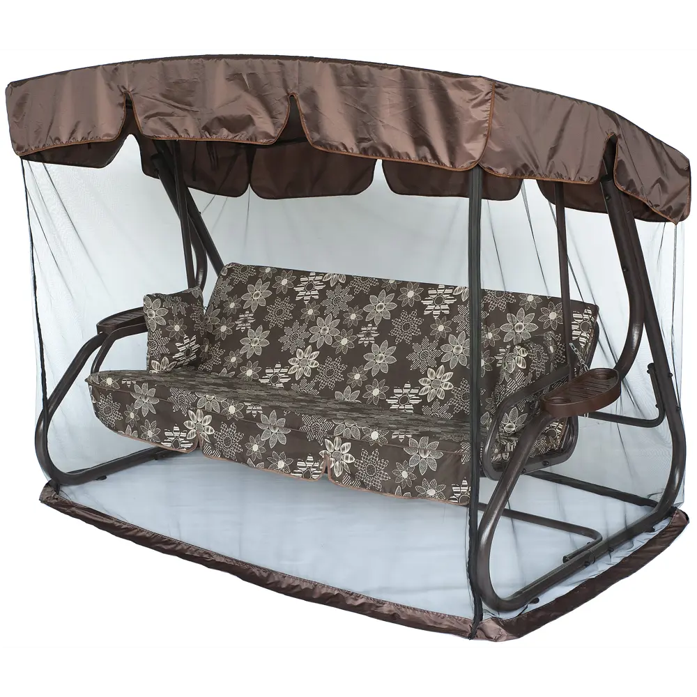 Качели садовые Greengard Аликанте 3-х местные (до 320 кг) коричневый/бежевый STLM-2195204 - Вид №6