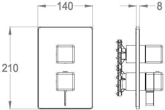 Fir Italia Смеситель для душа с переключателем и тарелкой New playone 90 8580198 - Вид №1