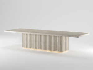 Прямоугольный выдвижной стол из травертина