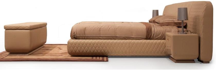 Tonino Lamborghini Casa Двуспальная кровать из кожи с обитым изголовьем Kyalami sun-id-1391178 - Вид №1