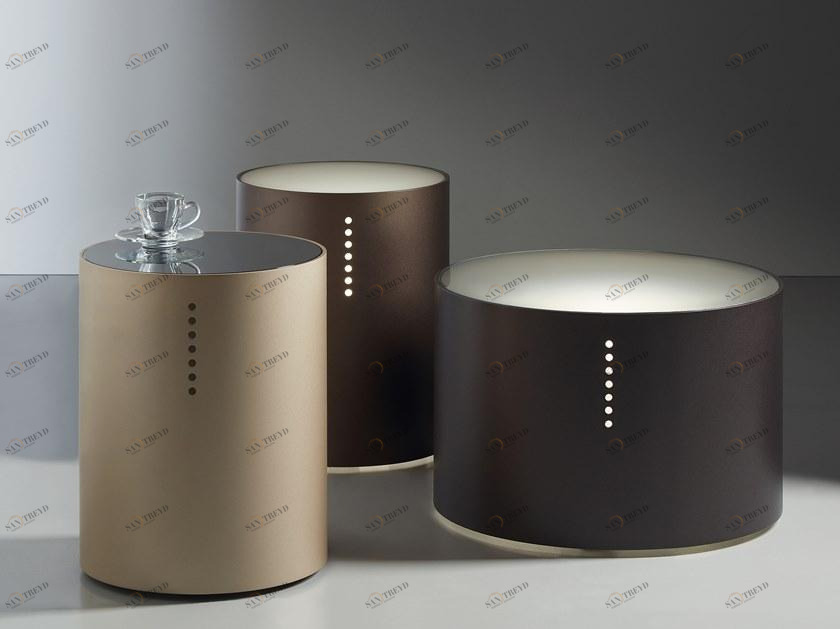 ACERBIS Круглый журнальный столик из металла и стекла с задней подсветкой sun-id-1509275