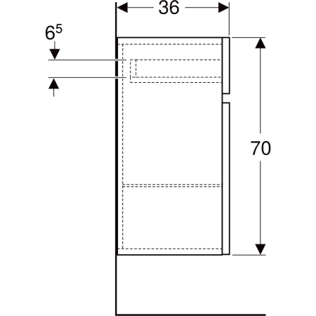 501.921.00.1 Шкафчик Geberit Renova Plan однодверный с одним выдвижным ящиком Geberit  - Вид №4