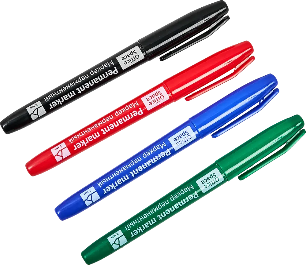 Набор перманентных маркеров OFFICE SPACE для точной разметки, 4 цвета 89335195