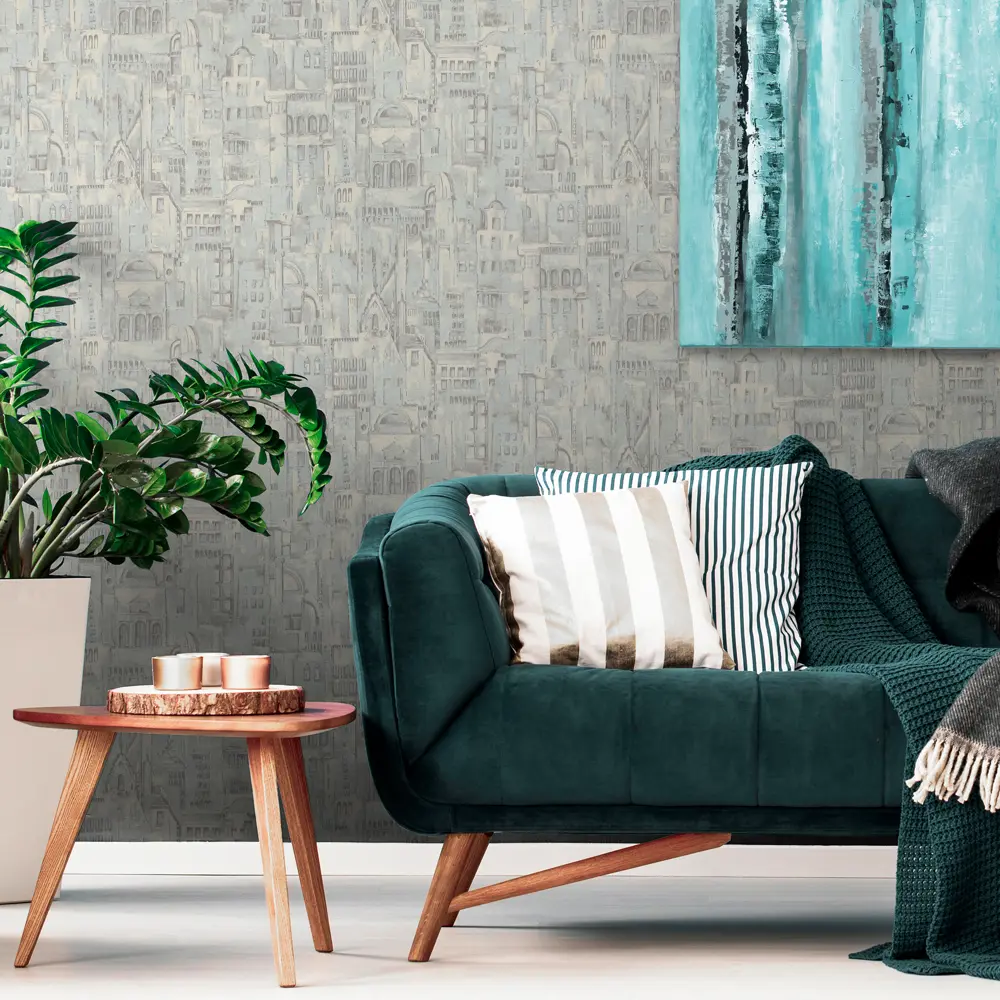 Обои флизелиновые Vog Collection Ольвера бирюзовые 1.06 м 90106-26 STLM-2044622 - Вид №2