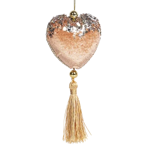 89368980 Украшение декоративное подвесное Сердце 18x8 см бежевый STLM-1433663