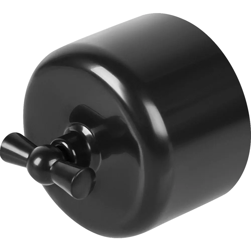 Выключатель проходной накладной Electraline 1 клавиша цвет черный 89255214 STLM-2172217 Ретро
