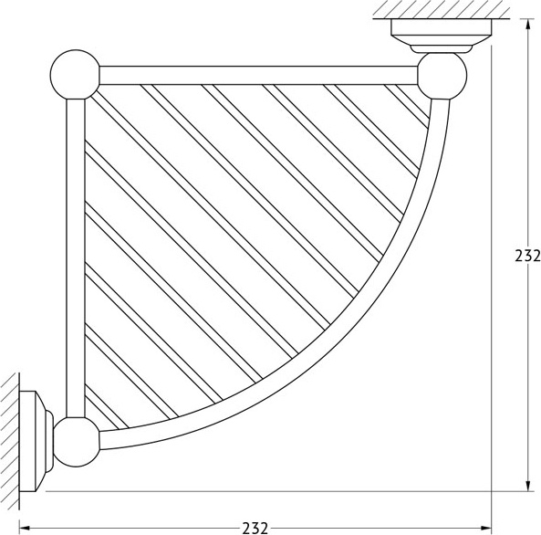 STI 608 Полочка-решетка угловая 23 cm 3SC STILMAR ANTIQUE COPPER Treesseci 3SC - Вид №1