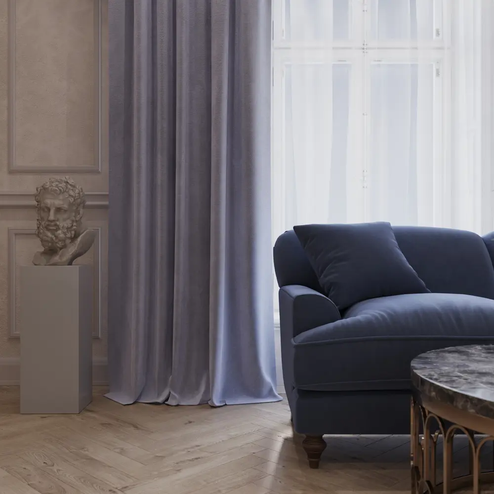 Штора на ленте Рим 200x280 см цвет сиреневый MIAMOZA STLM-2035699