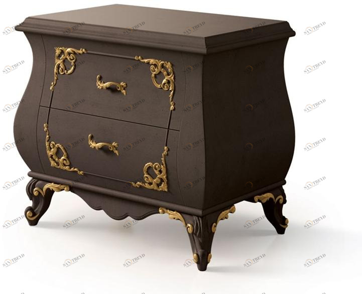 Carpanese Home Прямоугольная тумбочка из дерева с ящиками Heritage 6572