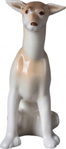 10592308 Императорский фарфоровый завод Скульптура "Левретка сидящая" "Вильма" Фарфор твердый