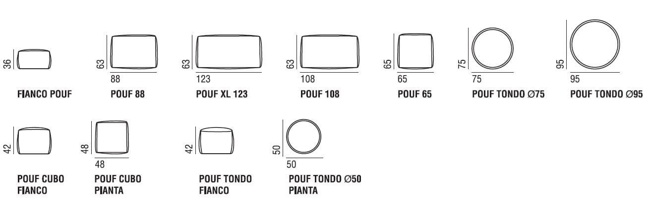 Кожаный прямоугольный пуф Verzelloni ARCH-00030018 - Вид №4