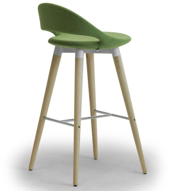 Leyform Высокий табурет из дерева и ткани со спинкой Samba 51562 - Вид №3