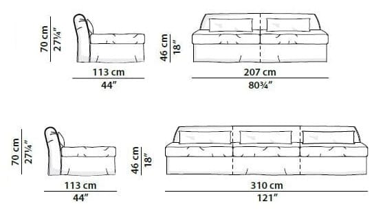 Кожаный линейный диван Baxter Housse ARCH-00110982 - Вид №2