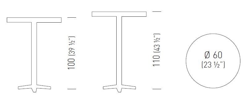 Круглый металлический стол GABER ARKET 3 ROUND ARCH-00034022 - Вид №2