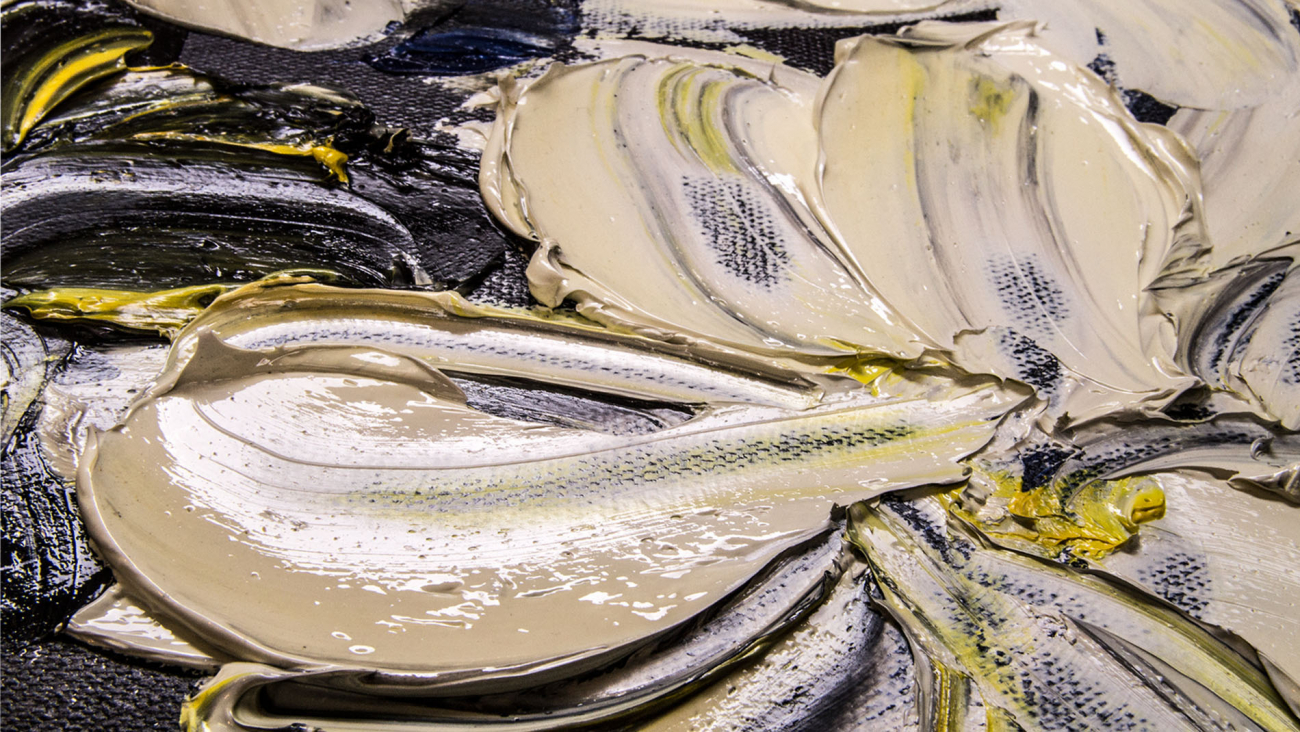 Картина на холсте 100х100 см "Привлекательные Лилии" EVENHOME КАРТИНЫ МАСЛОМ 130034 Голубой;серый  - Вид №3