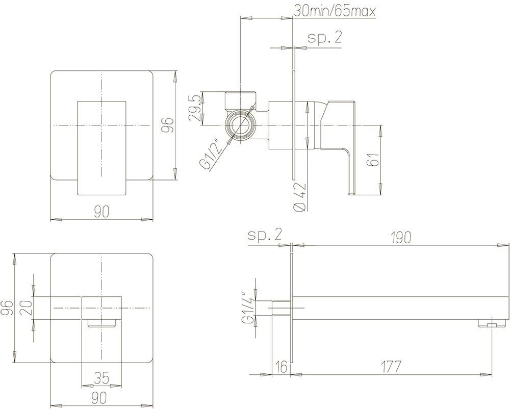 Paini Dax-R 84PZ208RQ смеситель для раковины  - Вид №3