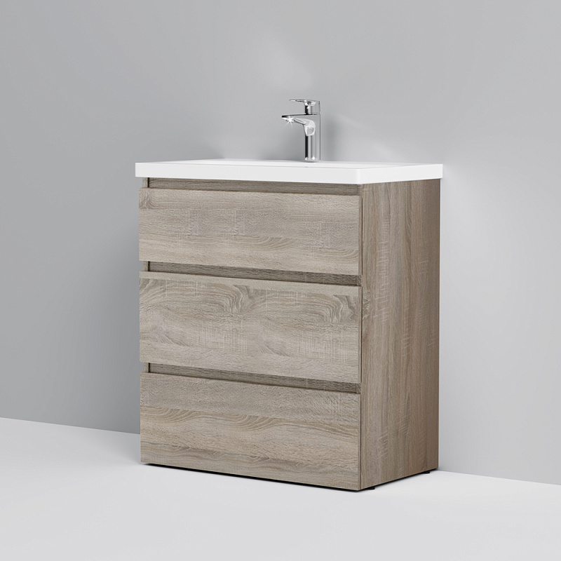 M91FSX0752OF База под раковину напольная 75 см 3 ящика светлый дуб AM.PM Gem S  - Вид №6