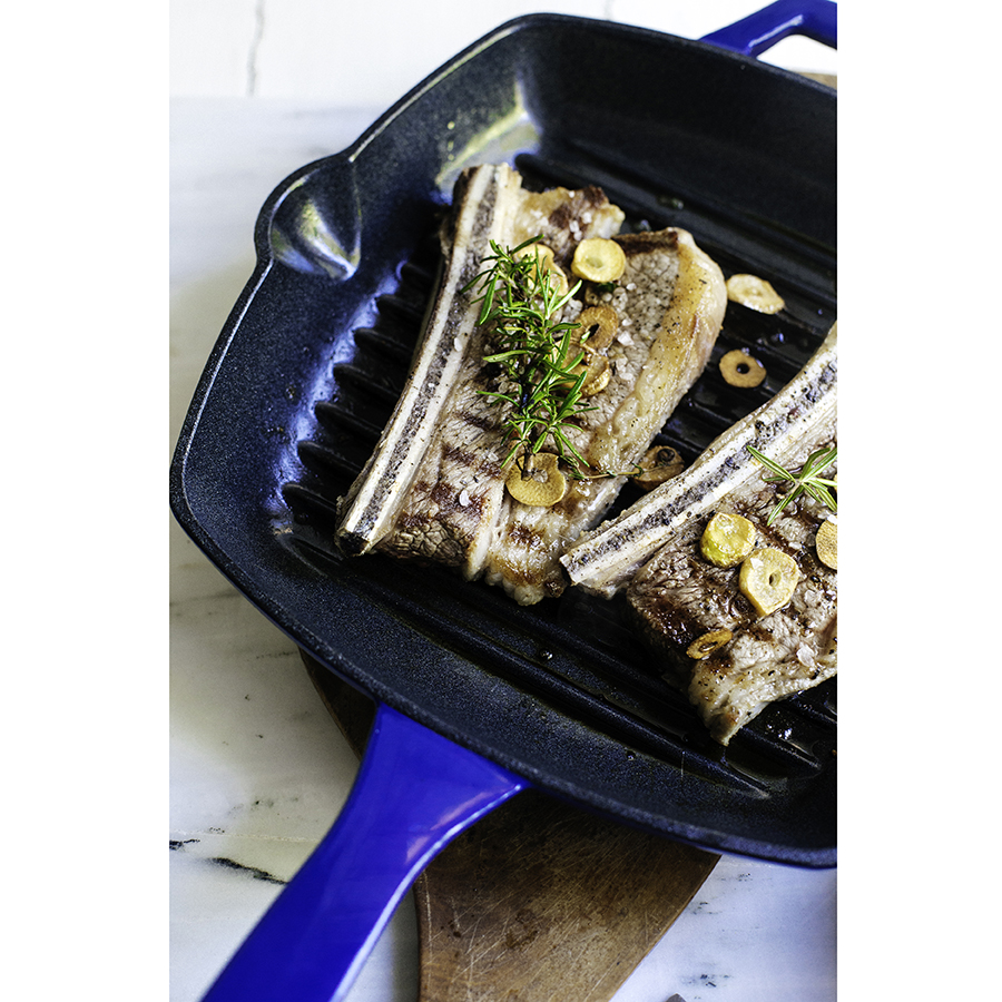 Сковорода-гриль чугунная Prestige Cast, 26х26 см, синяя Swiss Diamond PC42626B - Вид №1