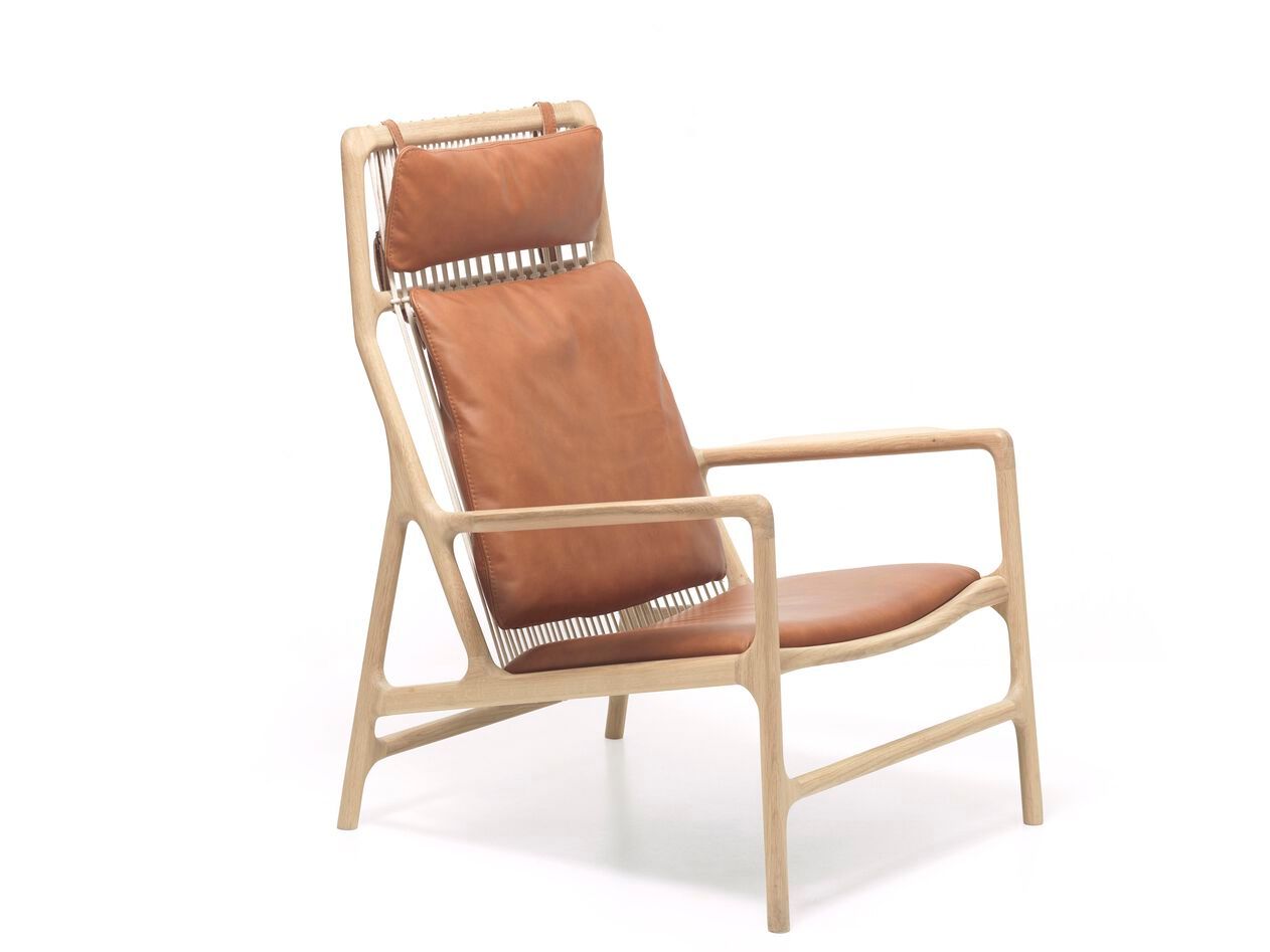 Дубовое кресло с кожаной подушкой Gazzda Dedo ARCH-00099803