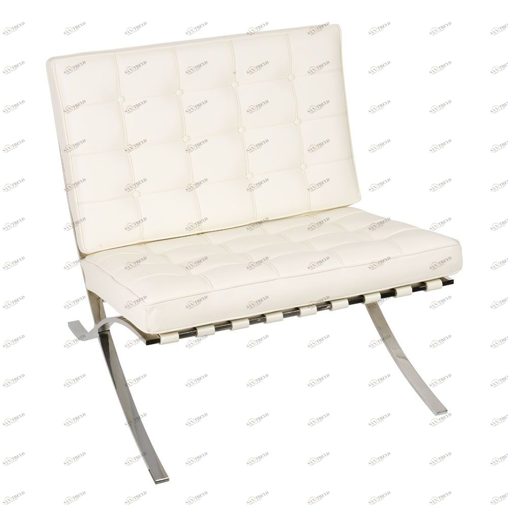 Кресло белое дизайнерское со стежкой Barcelona Style Chair SOHO DESIGN ДИЗАЙНЕРСКИЕ, BARCELONA 131537 Белый 
