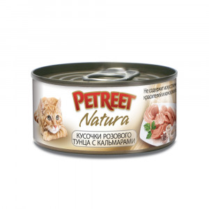ПР0020188 Корм для кошек кусочки розового тунца с кальмарами конс. 70г PETREET