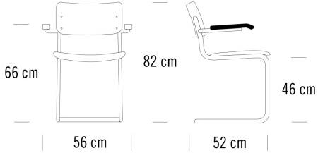 Thonet Консольный стул с подлокотниками S 43 sun-id-1366387 - Вид №1