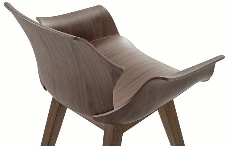 BassamFellows Деревянный стул с подлокотниками Petal Cb-290 - Вид №6