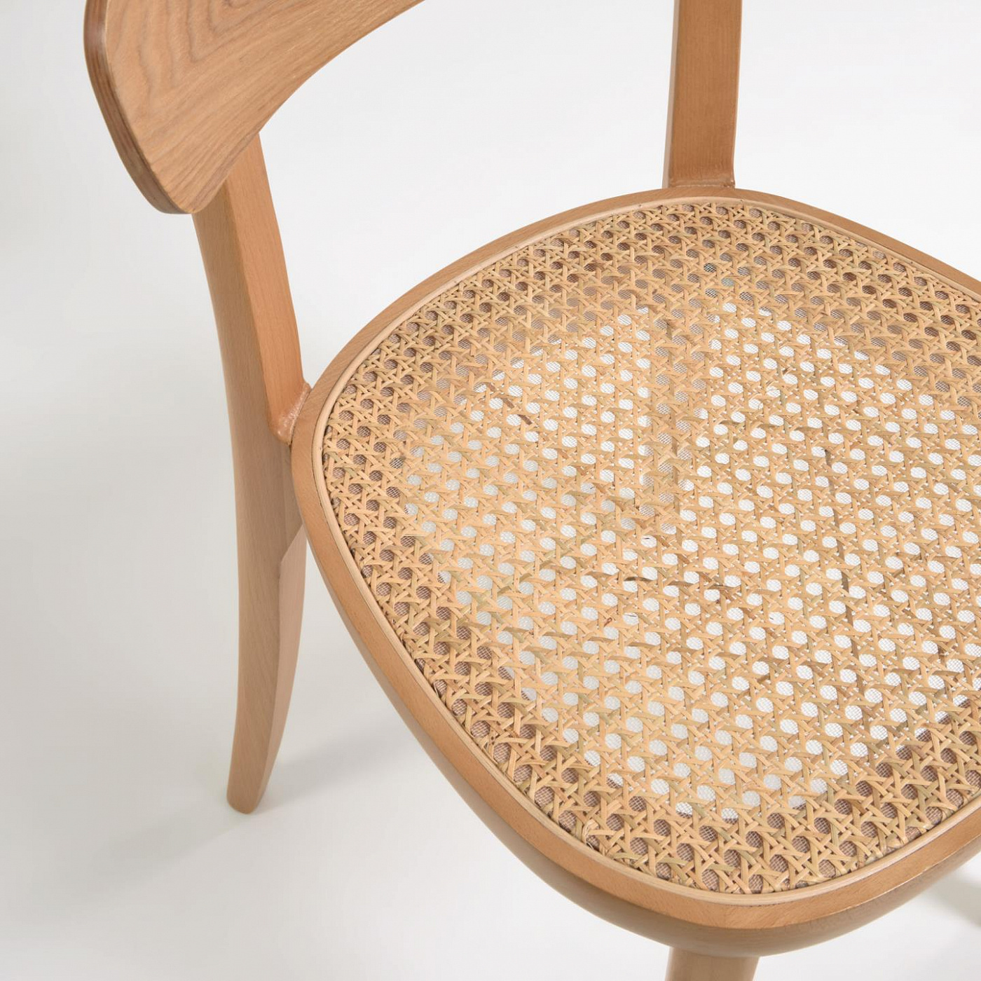 102260 Стул из натурального массива бука с ясеневым шпоном и ротангом La Forma Romane  - Вид №2