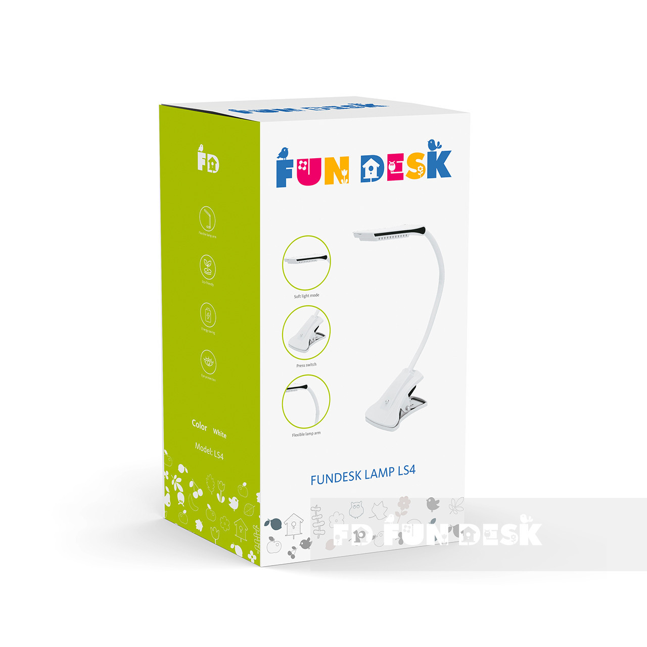Лампа настольная светодиодная с прищепкой белая FunDesk LS4 white FUNDESK  00-3948530 Белый Santreyd  - Вид №4
