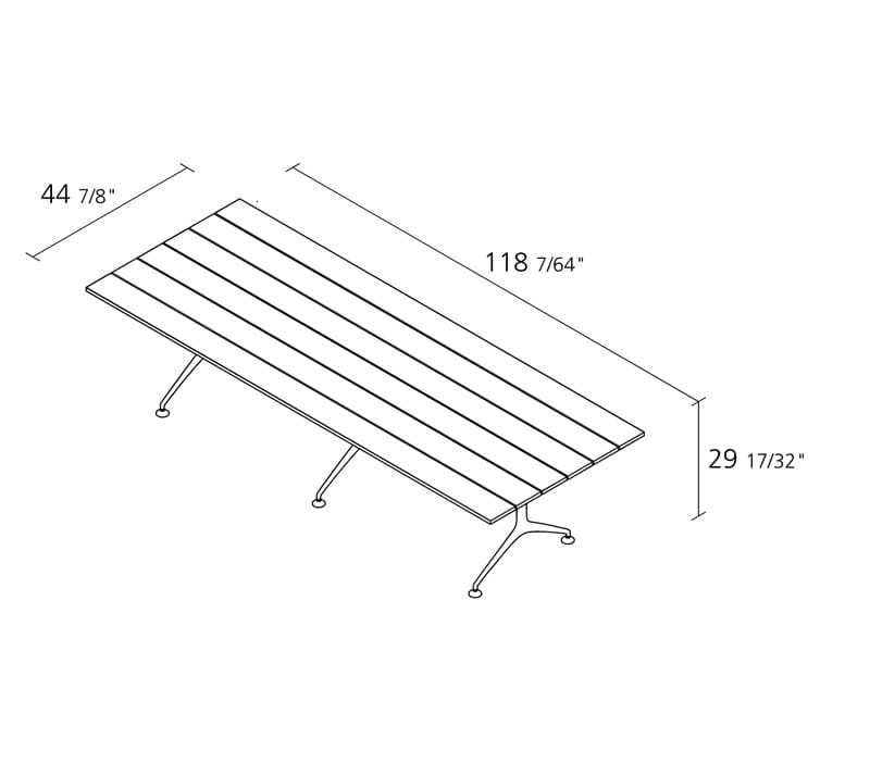 Алюминиевый и деревянный прямоугольный садовый стол Alias Tech Wood ARCH-00085694 - Вид №2