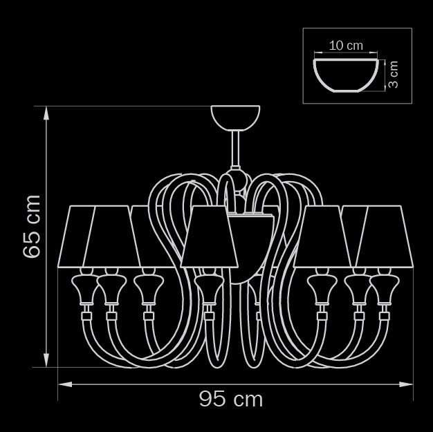 Потолочная люстра Lightstar Otto 809086 LIGHTSTAR ДИЗАЙНЕРСКИЕ, OTTO 058268 Белый  - Вид №1