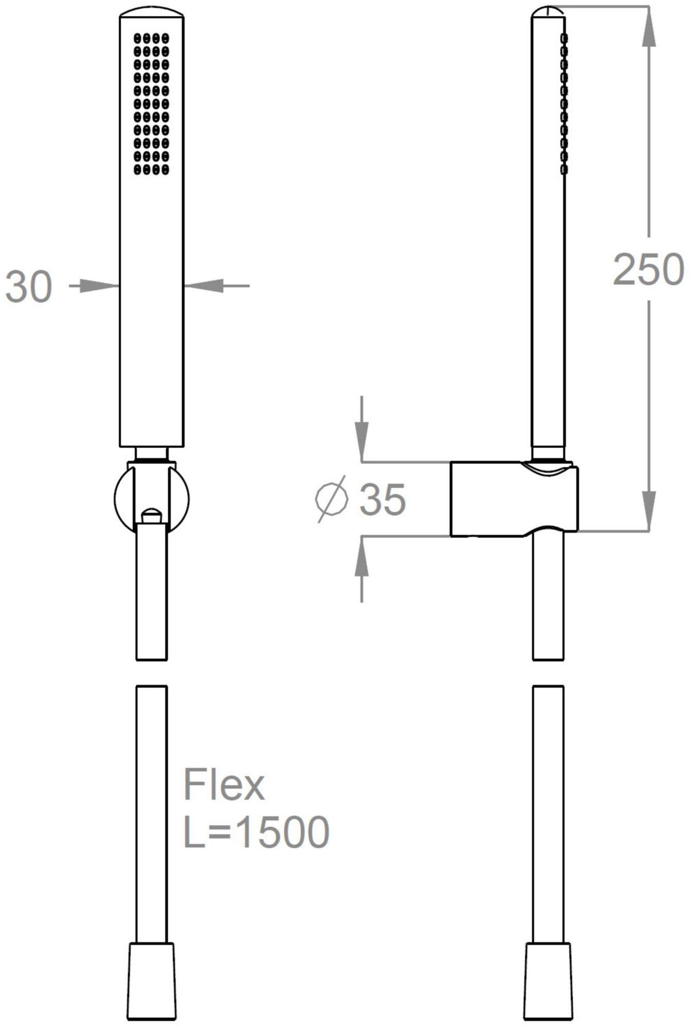 Fir Italia Настенный латунный ручной душ с подставкой Synergy open 93 9304017 - Вид №1