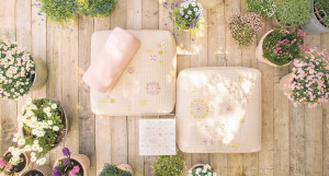 Ткань квадратный сад пуфик