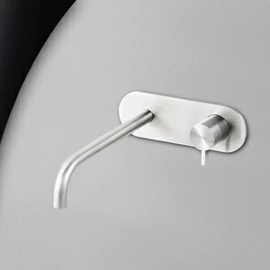 Смеситель для раковины сталь глянцевая с белой ручкой Toki Radomonte TKI22LCIL21