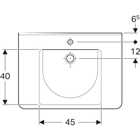 128662000 Раковина Geberit Renova Comfort Square, безбарьерная Geberit  - Вид №19