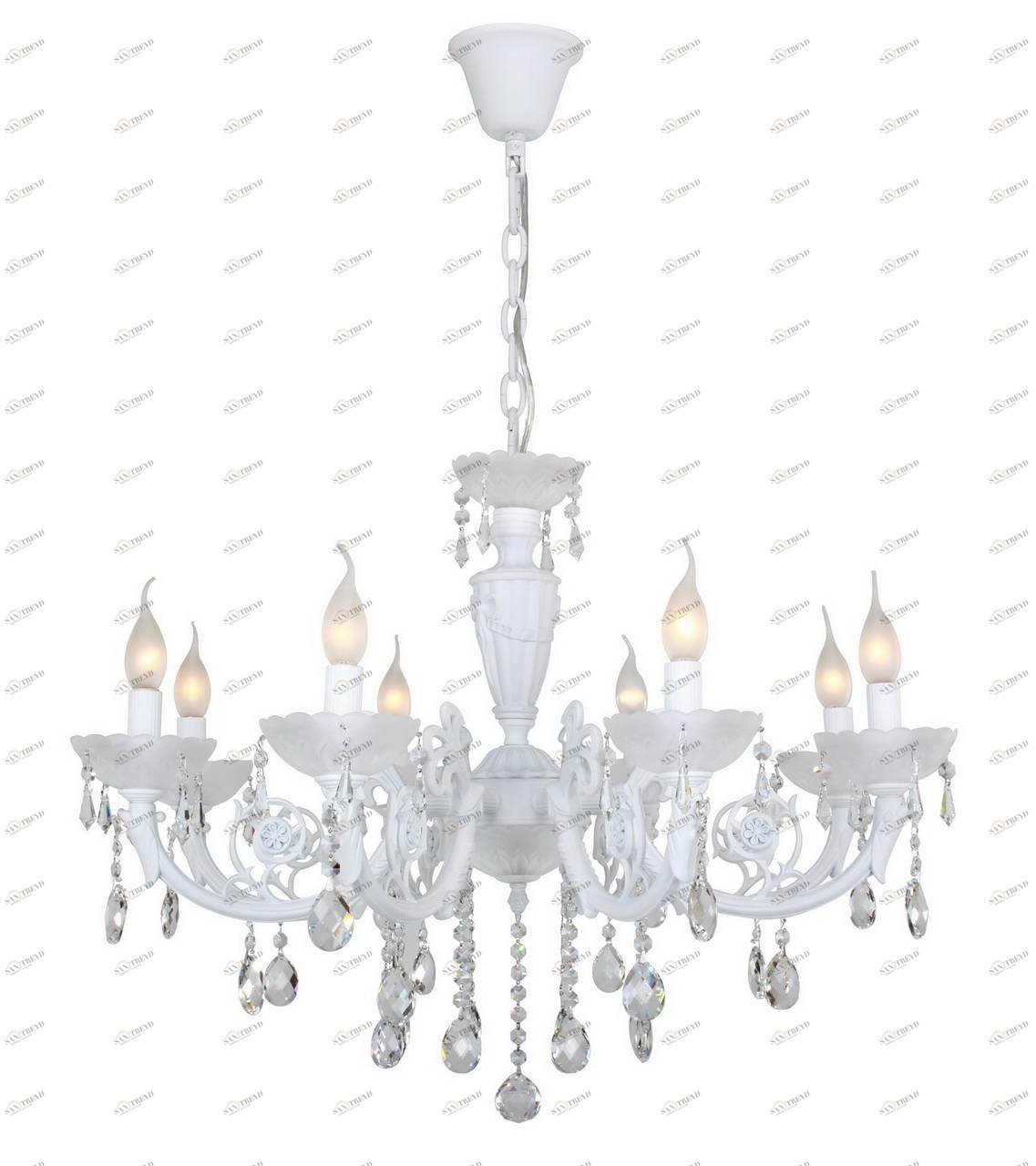 Люстра дизайнерская Intend белая 1451-8P SUPERNW ДИЗАЙНЕРСКИЕ, СВЕЧИ 056219 Белый 