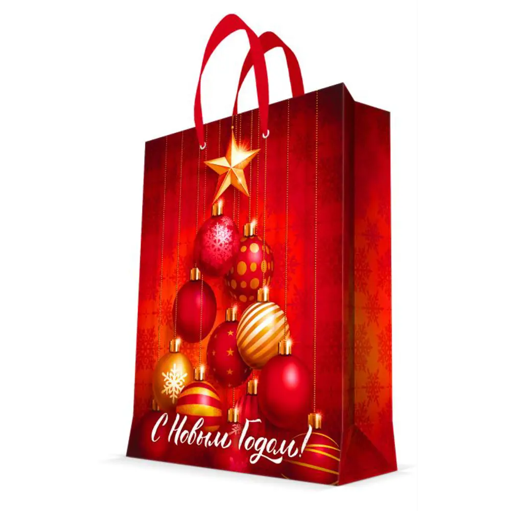 Пакет подарочный Christmas "С Новым годом!" 40.6x48.9 см красный 82708650 STLM-2066992 Santreyd 