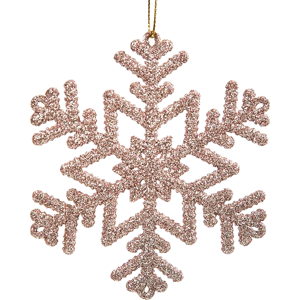 87036493 Елочная игрушка Снежинка блестящая 10.3x9 цвет розовый STLM-0965401 Santreyd 