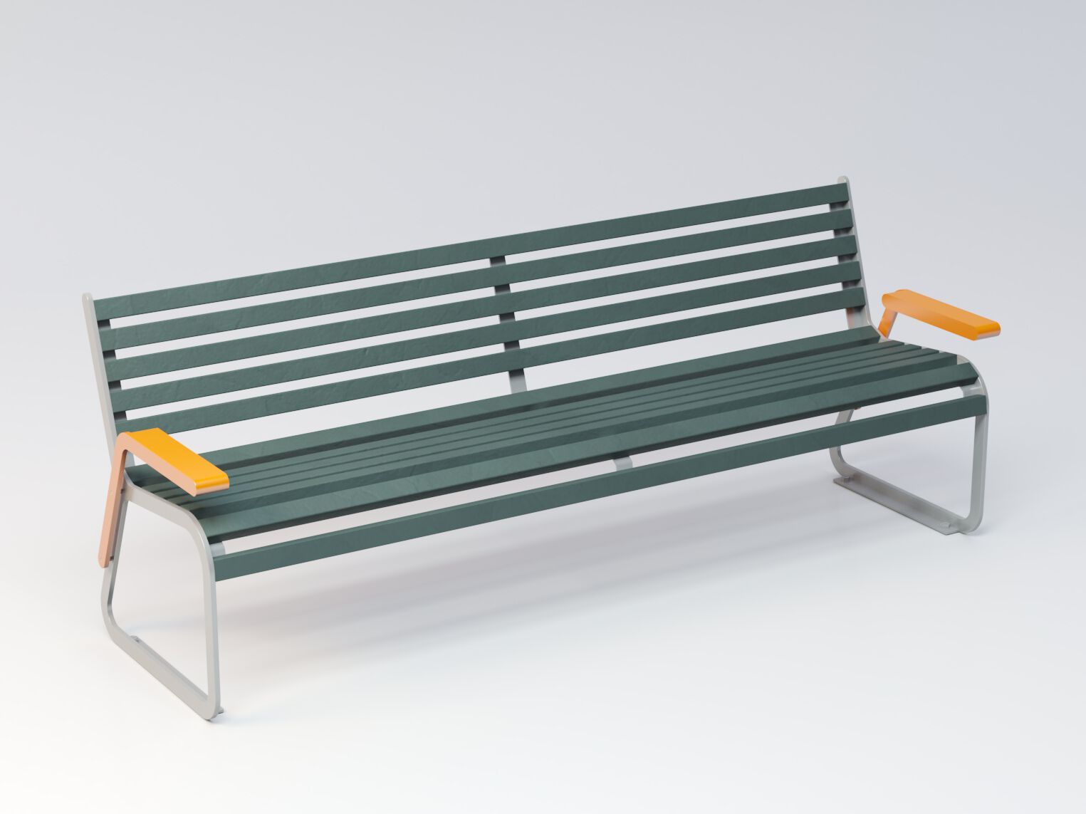 Оцинкованная стальная скамья со спинкой Viscio Urban Design VIRGOLA ARCH-00138128